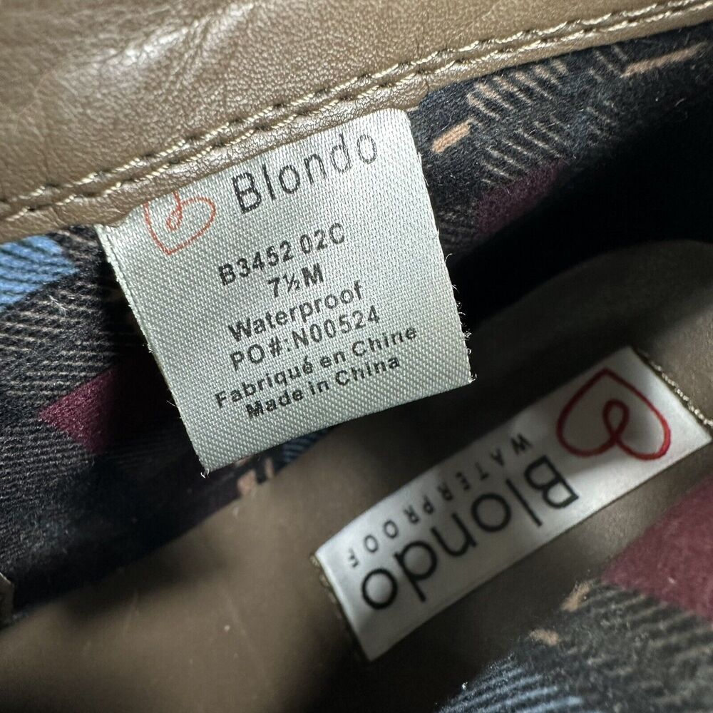 Blondo Verona Tan Suede Ankle Boots Slip On Waterproof Block Heel Women Size 7.5 - Picture 8 of 8